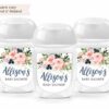 Blush Pink and Navy Floral Hand Sanitizer Labels
